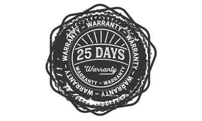 25 days warranty icon vintage rubber stamp guarantee