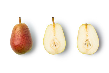 Set of pear isolated with shadow on white background