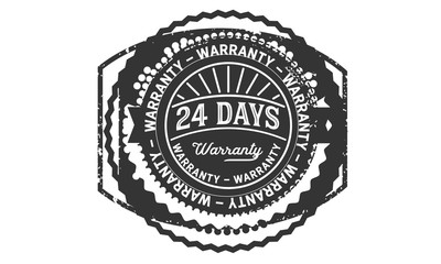 24 days warranty icon vintage rubber stamp guarantee