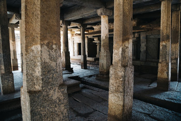 Underground Siva Temple, Ancient ruins in Hampi, India