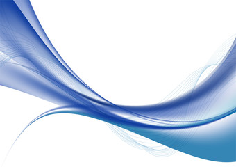 Blue color waves on white background vector illustration