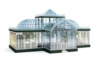 Fototapeta na wymiar greenhouse botanical 3d