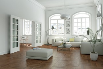 modern bright skandinavian interior design living room