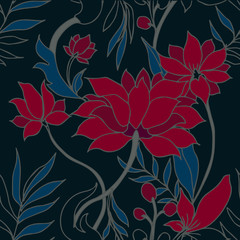 Abstract elegance pattern with floral background.