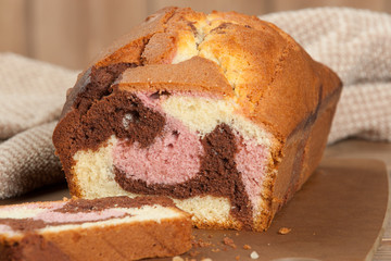 Homebaked Vanilla Chocolate Raspberry Cake.
