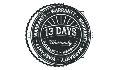 13 days warranty icon vintage rubber stamp guarantee