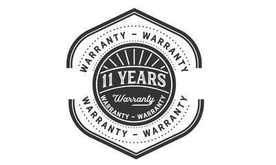 11 years warranty icon vintage rubber stamp guarantee