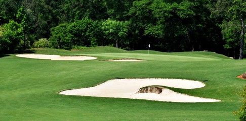 Golf course sand traps backdrop