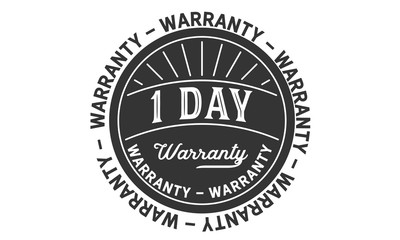 1 day warranty icon vintage rubber stamp guarantee