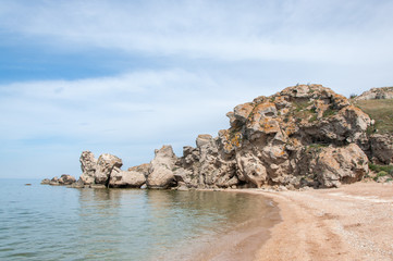 A small Bay of General's beaches. The sea of Azov in the Crimea.