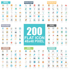Simple set of vector flat icons. Flat pictogram pack. 48x48 Pixel Perfect. - obrazy, fototapety, plakaty