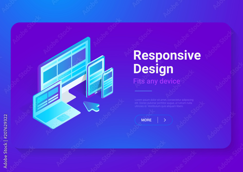 Canvas Prints responsive design computer laptop smartphone isometric vector