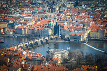 Fototapeta na wymiar streets of Prague - panoramic view