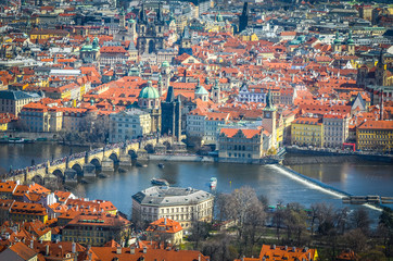 Fototapeta na wymiar streets of Prague - panoramic view