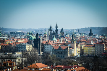 Naklejka na ściany i meble streets of Prague - panoramic view