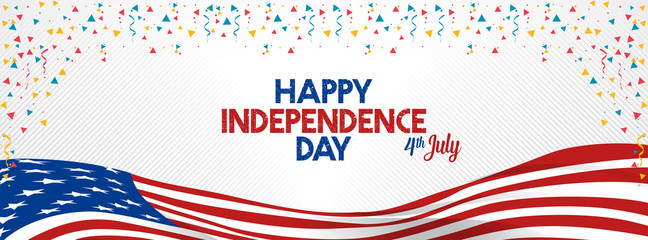 4th july Happy Independence day United State America - obrazy, fototapety, plakaty