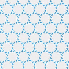 Fototapeta premium Light blue seamless pattern background. Stencil for printed matter, print on fabric or textile, clothes and ceramic. Creative template for design products decoration. Symmetric kaleidoscope wallpaper.