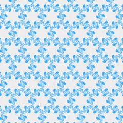 Light blue seamless pattern background. Stencil for printed matter, print on fabric or textile, clothes and ceramic. Creative template for design products decoration. Symmetric kaleidoscope wallpaper.