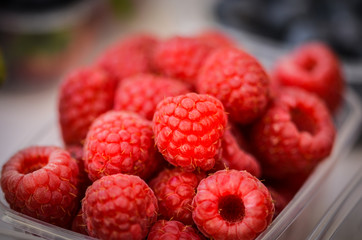 fresh fruits close up view - strawberry, blueberry, red berry, raspberry, blackberry