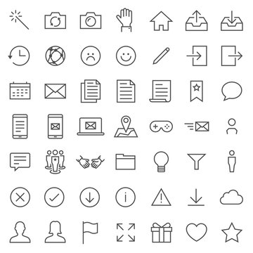 Utility Social Network vector icon set. Included the icons as download, map, file
, user, gift, idea, deal, connection, edit, calendar, inbox, favorite, flag, document, login, upload, moblie and more