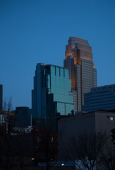 Buildings at dusk in Minnesota in USA