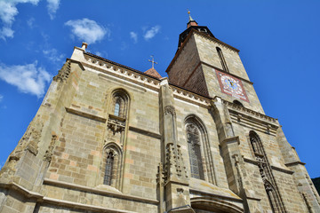 Fototapeta na wymiar Black Church exterior in Old Town of Brasov, Romania