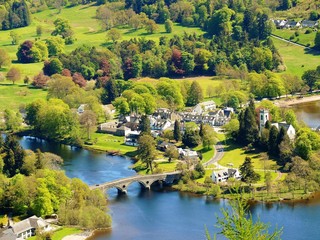 A scenic image of  River Tay in Perthshire, Scotland.