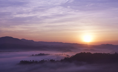 Fototapeta premium Sunrise on top the mountain