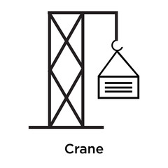 Crane icon vector sign and symbol isolated on white background, Crane logo concept
