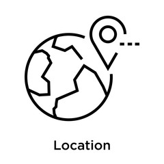 Location icon vector sign and symbol isolated on white background, Location logo concept