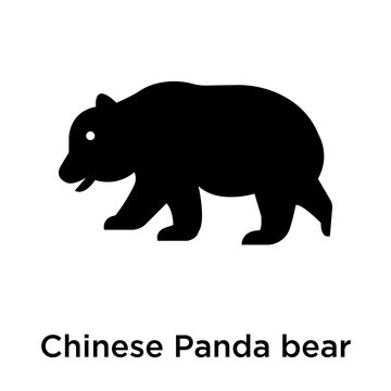 Chinese Panda bear icon vector sign and symbol isolated on white background, Chinese Panda bear logo concept