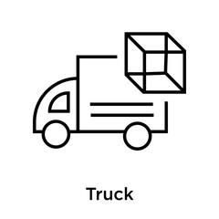 Truck icon vector sign and symbol isolated on white background, Truck logo concept