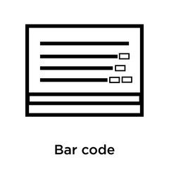 Bar code icon vector sign and symbol isolated on white background, Bar code logo concept