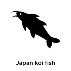 Naklejka premium Japan koi fish icon vector sign and symbol isolated on white background, Japan koi fish logo concept