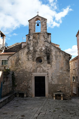 Fototapeta na wymiar The Saint Peter church in the old town of Korcula, Dalmatia, Croatia