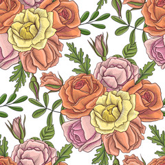 vintage vector floral seamless pattern