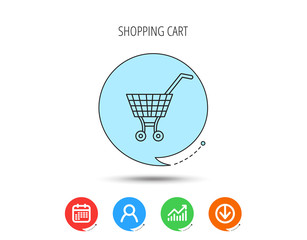 Shopping cart icon. Market buying sign.