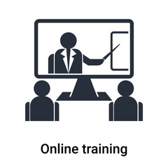 Online training icon vector sign and symbol isolated on white background, Online training logo concept