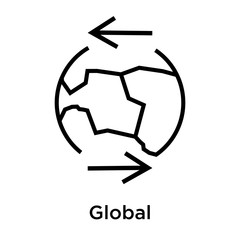 Global icon vector sign and symbol isolated on white background, Global logo concept