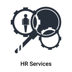 HR Services icon vector sign and symbol isolated on white background, HR Services logo concept