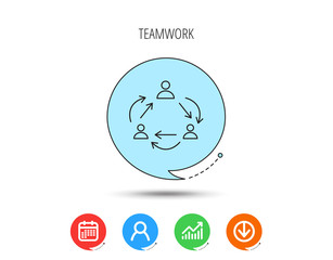 Teamwork icon. Office working process sign.