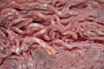Closeup of minced pork meat