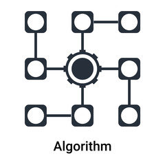 Algorithm icon vector sign and symbol isolated on white background, Algorithm logo concept