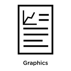 Graphics icon vector sign and symbol isolated on white background, Graphics logo concept