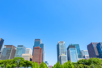 Obraz premium 初夏の高層ビル群 High-rise building in Tokyo