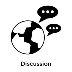 Discussion icon vector sign and symbol isolated on white background, Discussion logo concept