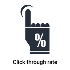 Click through rate icon vector sign and symbol isolated on white background, Click through rate logo concept