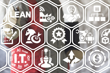 Lean Manufacturing Concept. Six sigma for improved industry 4.0.