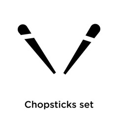 Chopsticks set icon vector sign and symbol isolated on white background, Chopsticks set logo concept