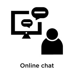 Online chat icon vector sign and symbol isolated on white background, Online chat logo concept